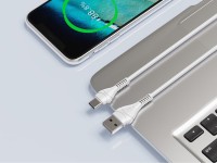 Cable de datos USB tipo C Techancy, blanco, 1 m, TB1775, carga rápida de 2,4 A, compatible con trans Cable de datos USB tipo C Techancy, blanco, 1 m, TB1775, carga rápida de 2,4 A, compatible con trans