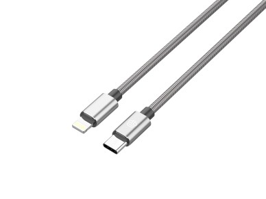 Techancy USB-C to Lightning Cable 1m TB1796, All Metal Design, Pet Resistant, 30 Watt Fast Charging