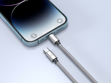 Techancy USB-C to Lightning Cable 1m TB1796, All Metal Design, Pet Resistant, 30 Watt Fast Charging