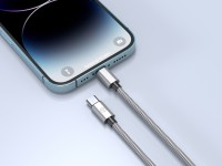Techancy Cabo Usb C Para Lightning 1m TB1796, Design Totalmente Met�lico, Resistente A Animais, Carr