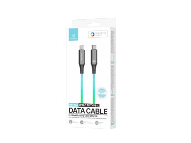 Techancy Cabo De Dados De 1m TB1799, Usb-C Para Usb-C, Efeitos De Ilumina��o Rgb, Carregamento R�pid