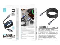 Techancy TB1802 USB-C to USB-C Magnetic Cable 1M 60W PD supports 30W charging and 480Mbps data trans Techancy TB1802 USB-C to USB-C Magnetic Cable 1M 60W PD supports 30W charging and 480Mbps data trans