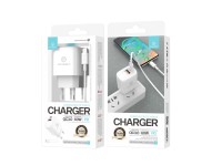 Cargador Techancy TA2802 blanco de 20 W con compatibilidad con PD y QC3.0 y cable USB-C blanco de 1 Cargador Techancy TA2802 blanco de 20 W con compatibilidad con PD y QC3.0 y cable USB-C blanco de 1