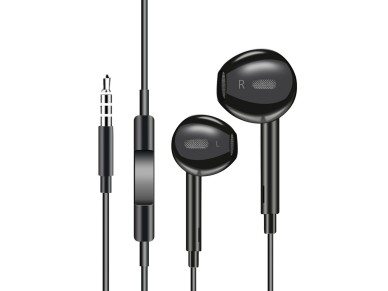 Techancy Auscultadores Intra-Auriculares Pretos 1,2 M TD8029, Com Controlo De Volume Do Microfone, C
