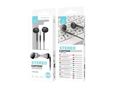 Techancy Auscultadores Intra-Auriculares Pretos 1,2 M TD8029, Com Controlo De Volume Do Microfone, C