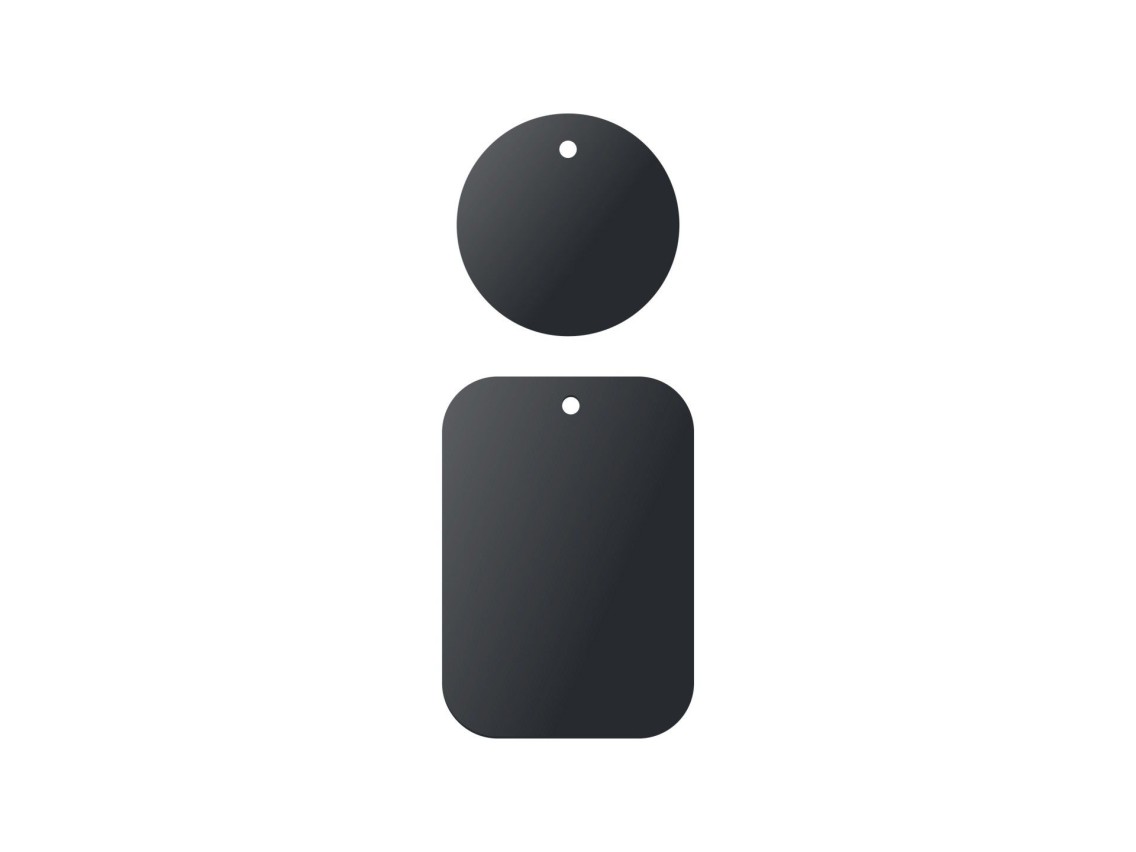 Techancy Adesivo Metálico Para Telemóveis Ti2216 Preto Para Suportes Magnéticos De Telemóveis E Capa