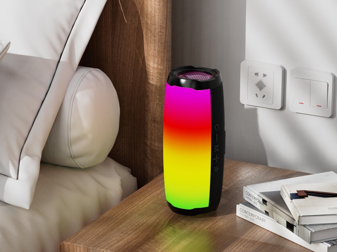 Techancy Audio Bluetooth TH2632, LED de ritmo musical, batería integrada, compatible con conexión in