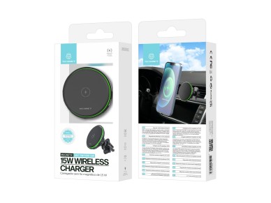 Techancy TF2794 Car Phone Holder with Wireless Charger, 15W Wireless Charging