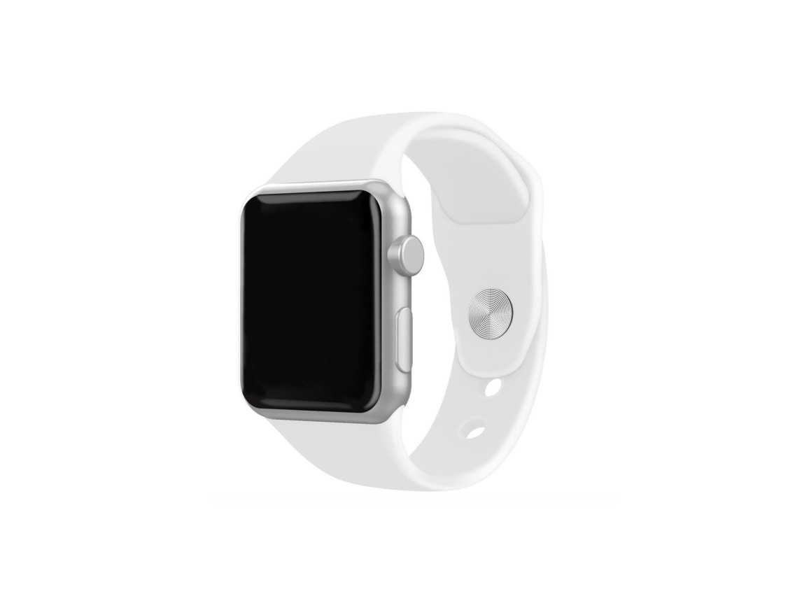 Techancy Pulseira De Silicone Branca KC2106, Compatível Com Apple Watch 42/44/45/49Mm, Material De S