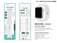Techancy Pulseira De Silicone Branca KC2106, Compatível Com Apple Watch 42/44/45/49Mm, Material De S Techancy Pulseira De Silicone Branca KC2106, Compatível Com Apple Watch 42/44/45/49Mm, Material De S