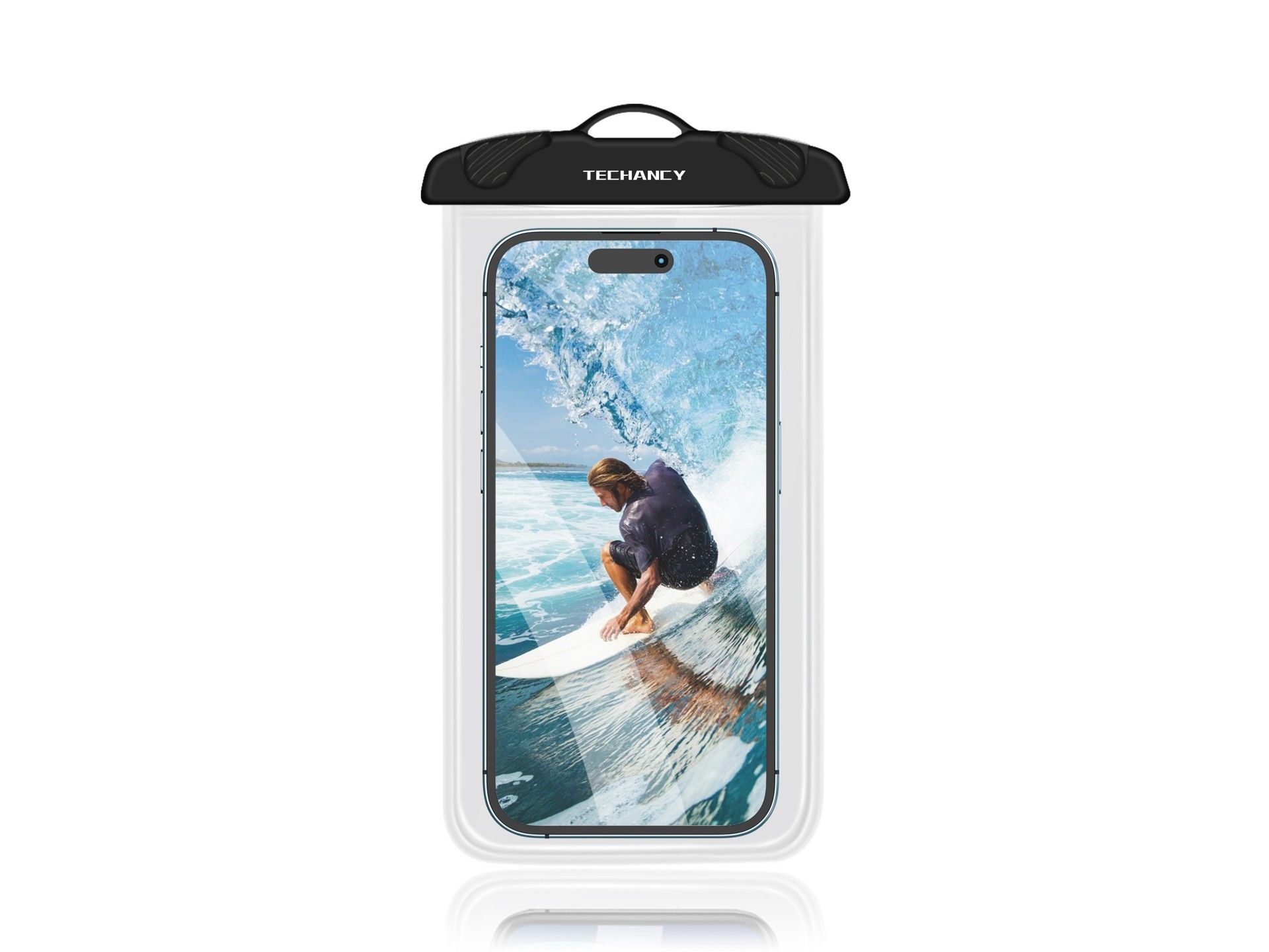 Techancy Capa De Telemóvel À Prova De Água Preta TU7453. Capacidade Extra Grande De 7,2 Polegadas, À
