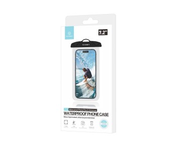 Techancy Capa De Telem�vel � Prova De �gua Preta TU7453. Capacidade Extra Grande De 7,2 Polegadas, �