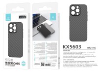 Techancy Capa Para Telem�vel Ultra Fina Em Fibra De Carbono KX5603, Compat�vel Com Iphone 15 Plus, M
