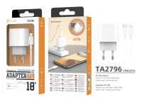 Cargador PD Techancy TA2786 de 18 W, cable Lightning USB-C, carga rápida de 18 W, compacto y portáti Cargador PD Techancy TA2786 de 18 W, cable Lightning USB-C, carga rápida de 18 W, compacto y portáti