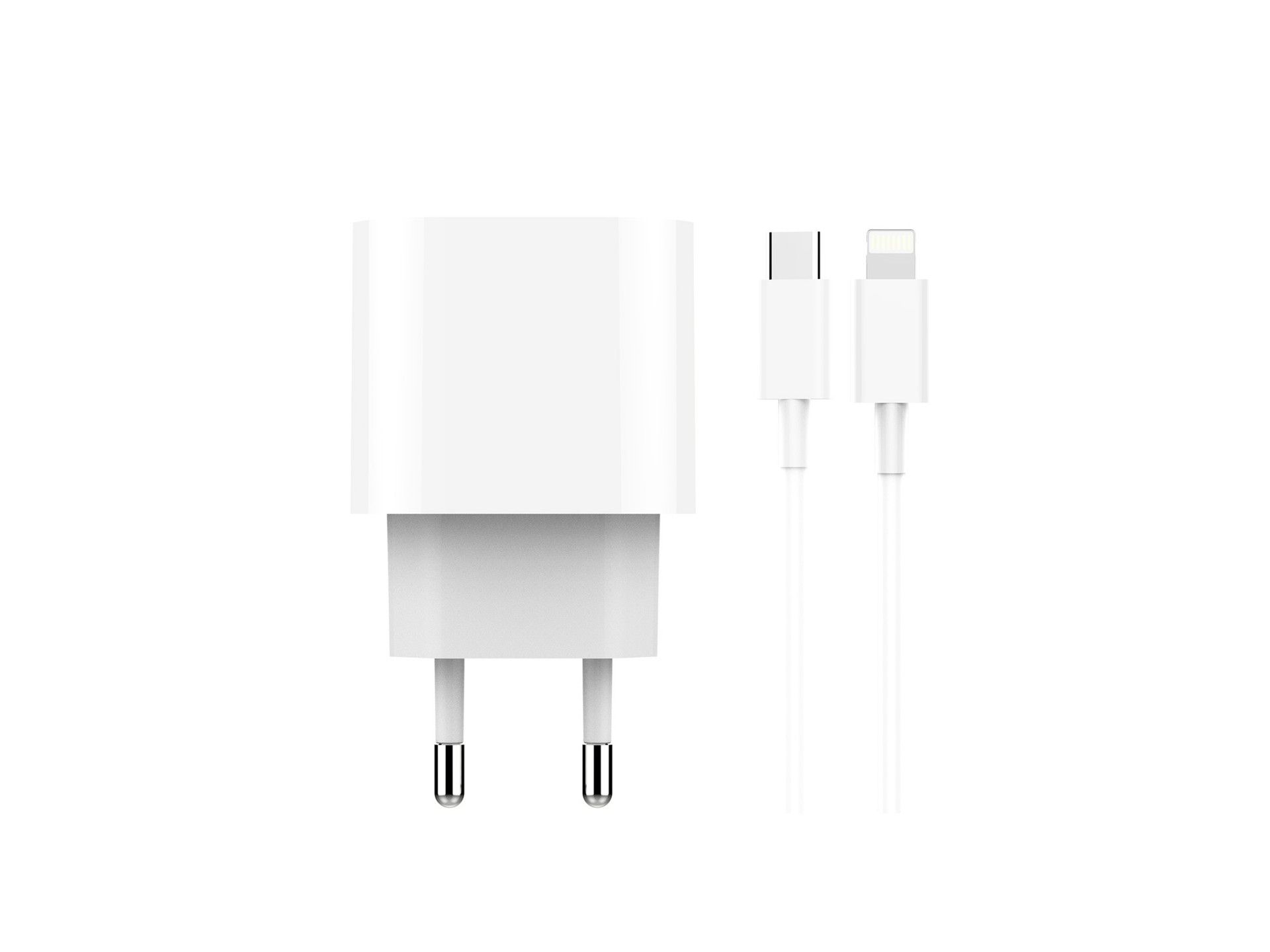 Cargador PD Techancy TA2786 de 18 W, cable Lightning USB-C, carga rápida de 18 W, compacto y portáti