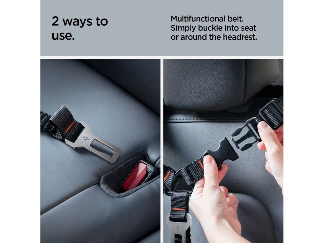 Spigen PS100 Universal Pet Seat Belt - Black