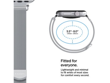 Pulseira Spigen WBM4 para Apple Watch (40/41/42 mm) - Prateada