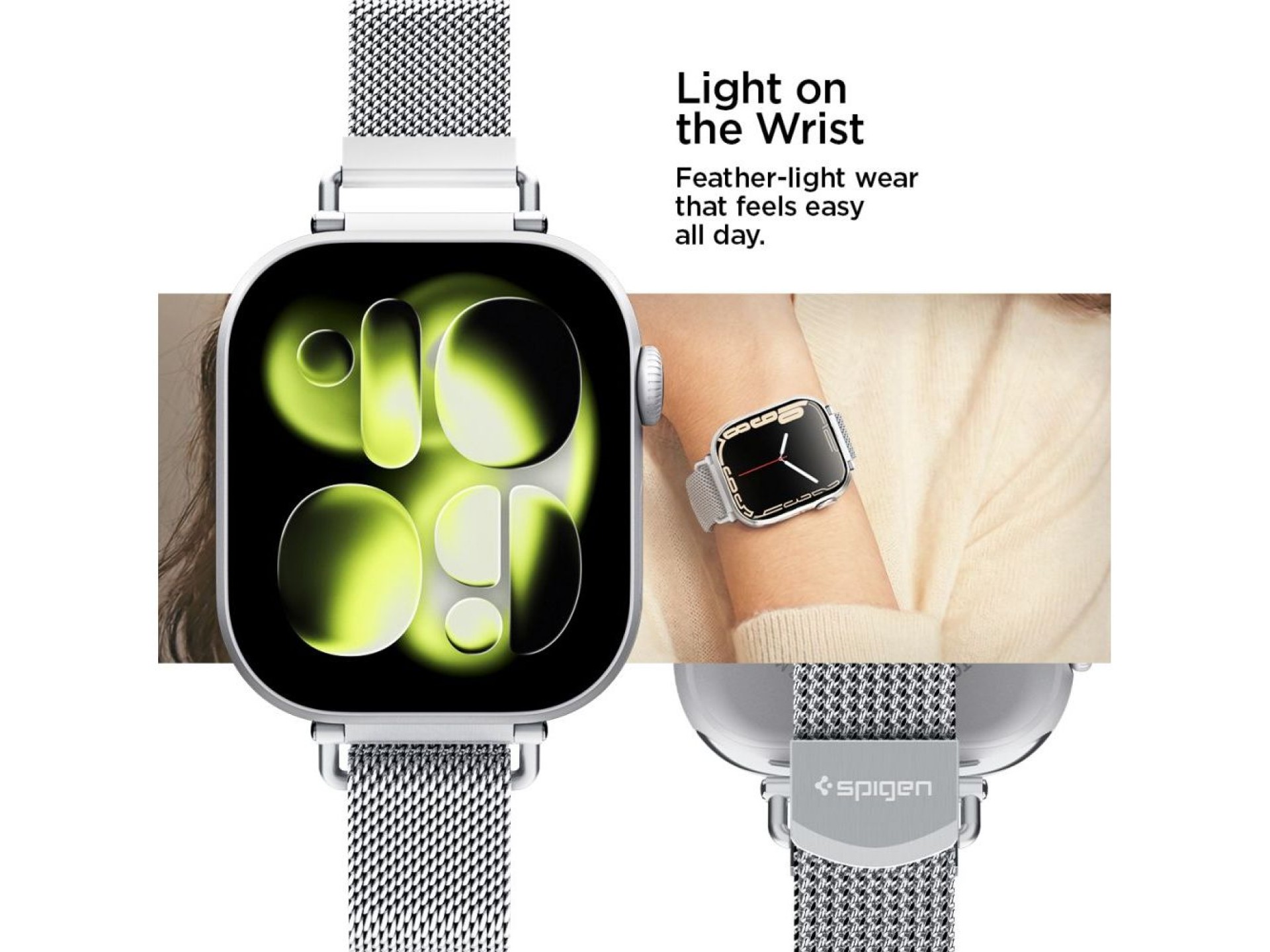 Pulseira Spigen WBM4 para Apple Watch (40/41/42 mm) - Prateada