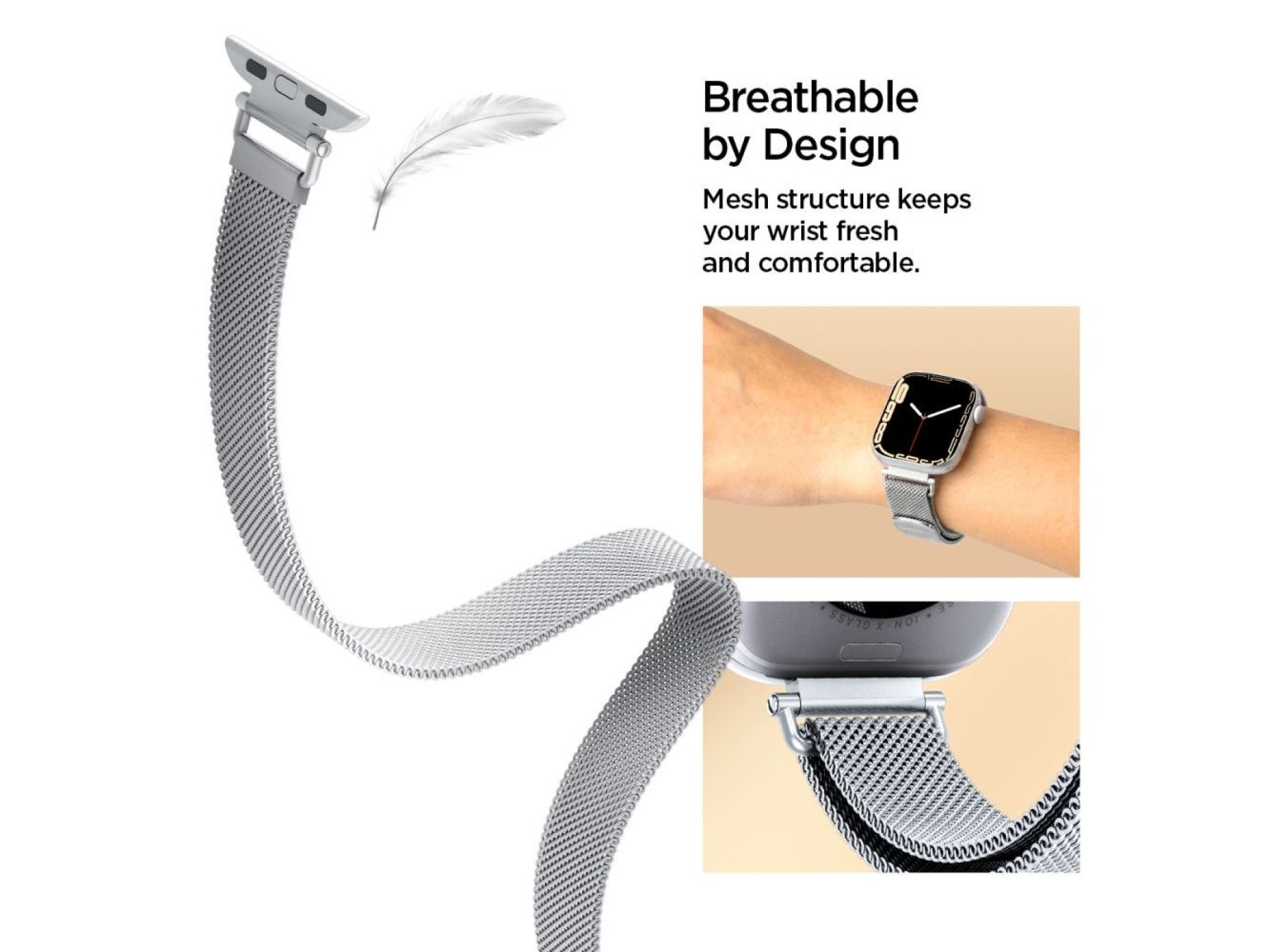 Pulseira Spigen WBM4 para Apple Watch (40/41/42 mm) - Prateada
