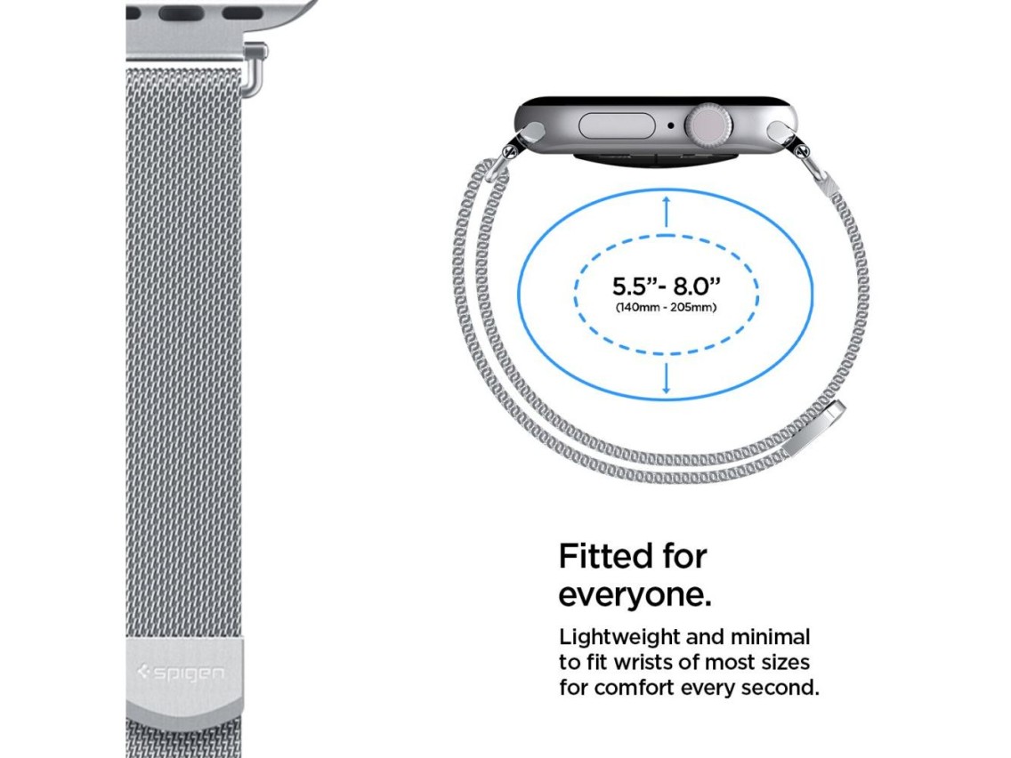 Pulseira Spigen WBM4 para Apple Watch (40/41/42 mm) - Prateada