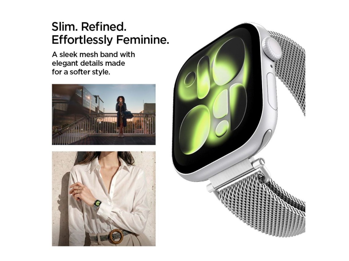 Pulseira Spigen WBM4 para Apple Watch (40/41/42 mm) - Prateada