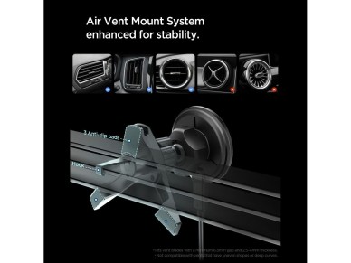 Spigen EV15MAQ Essential Qi2 MagSafe Car Air Vent Holder - Black
