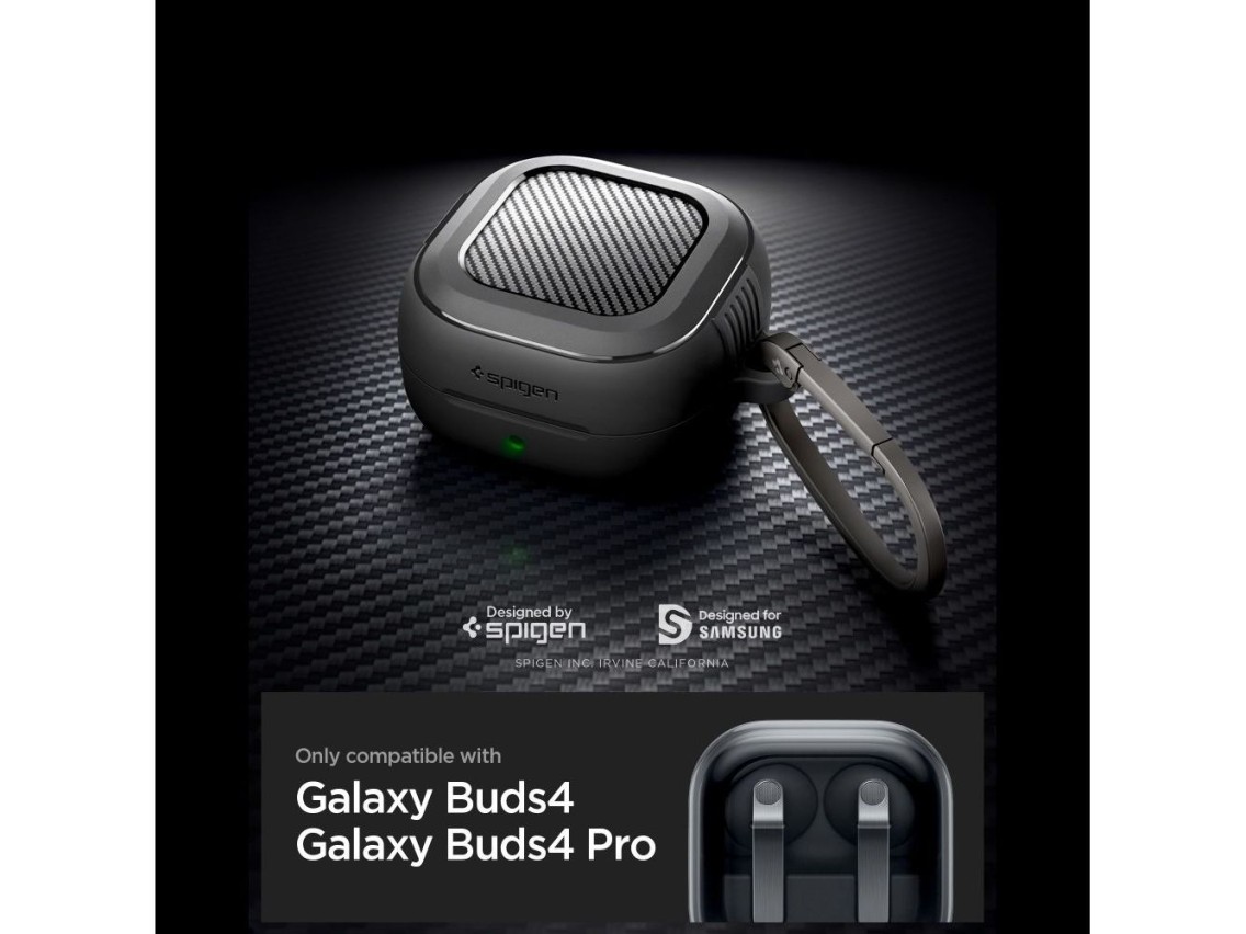 Capa Spigen Rugged Armor para Samsung Galaxy Buds 4 / 4 Pro - Preto Fosco