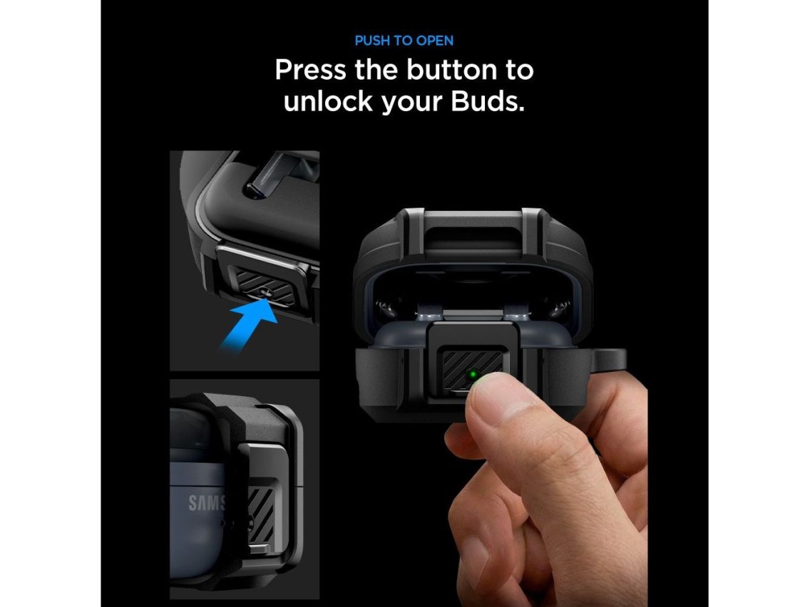 Funda Spigen Lock Fit para Samsung Galaxy Buds 4/4 Pro - Negro mate