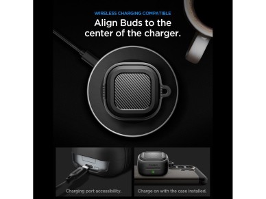 Funda Spigen Rugged Armor para Samsung Galaxy Buds 4/4 Pro - Negro mate