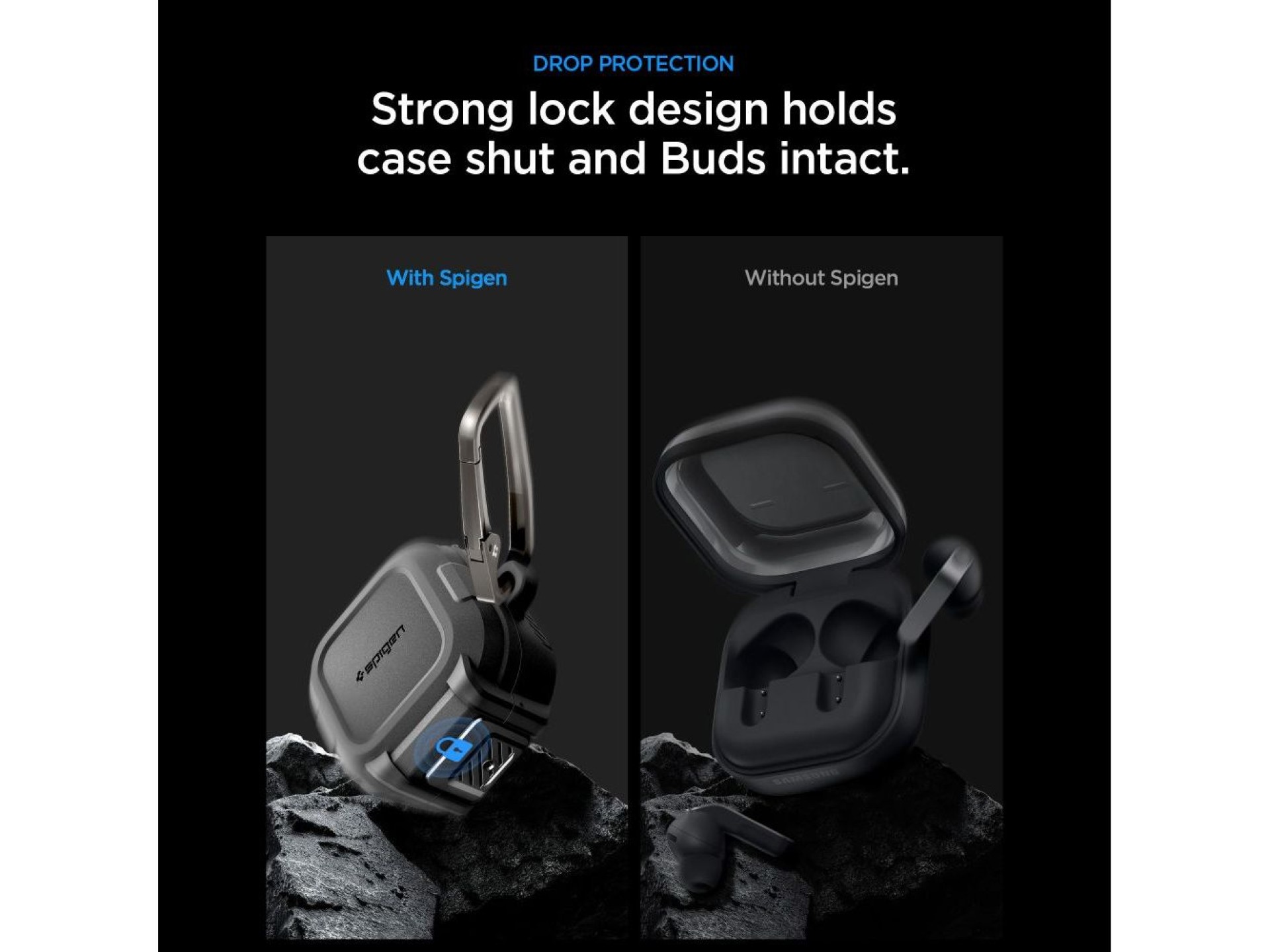 Funda Spigen Lock Fit para Samsung Galaxy Buds 4/4 Pro - Negro mate