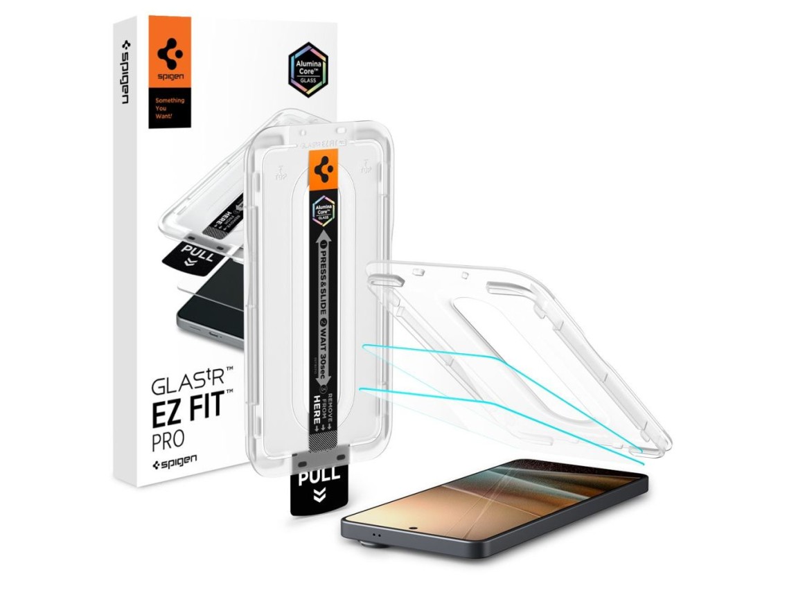 Spigen Glas.Tr Ez Fit Pro - Paquete de 2 protectores de pantalla de vidrio templado antirreflejo par