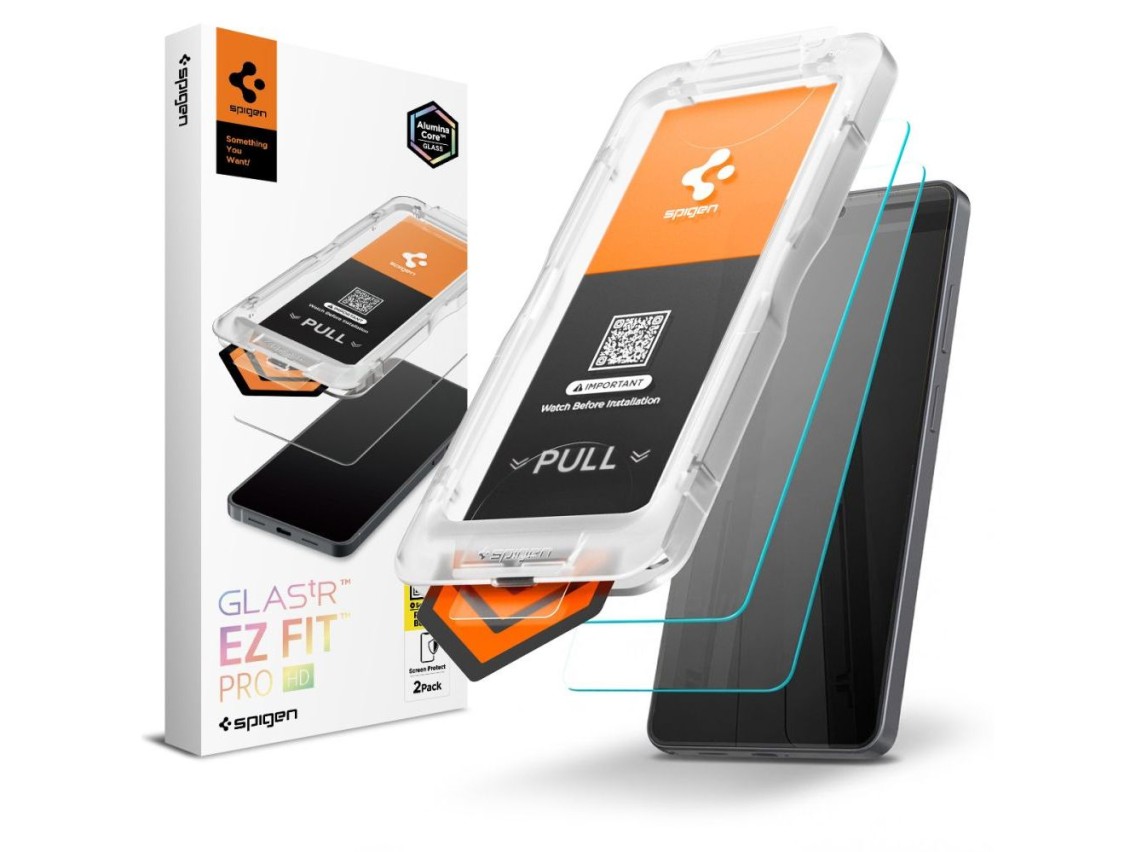 Paquete de 2 protectores de pantalla de vidrio templado Spigen Glas.Tr Ez Fit Pro HD para Samsung Ga