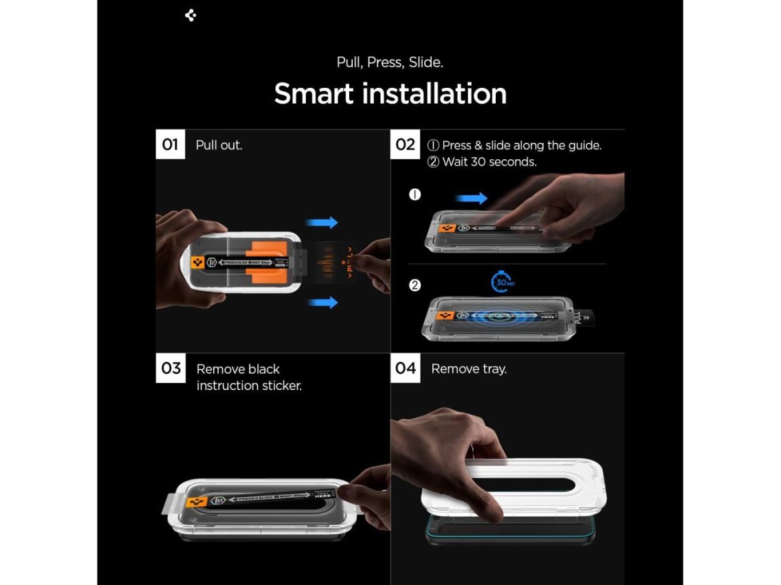 Spigen Glas.Tr Ez Fit Pro - Paquete de 2 protectores de pantalla de vidrio templado antirreflejo par