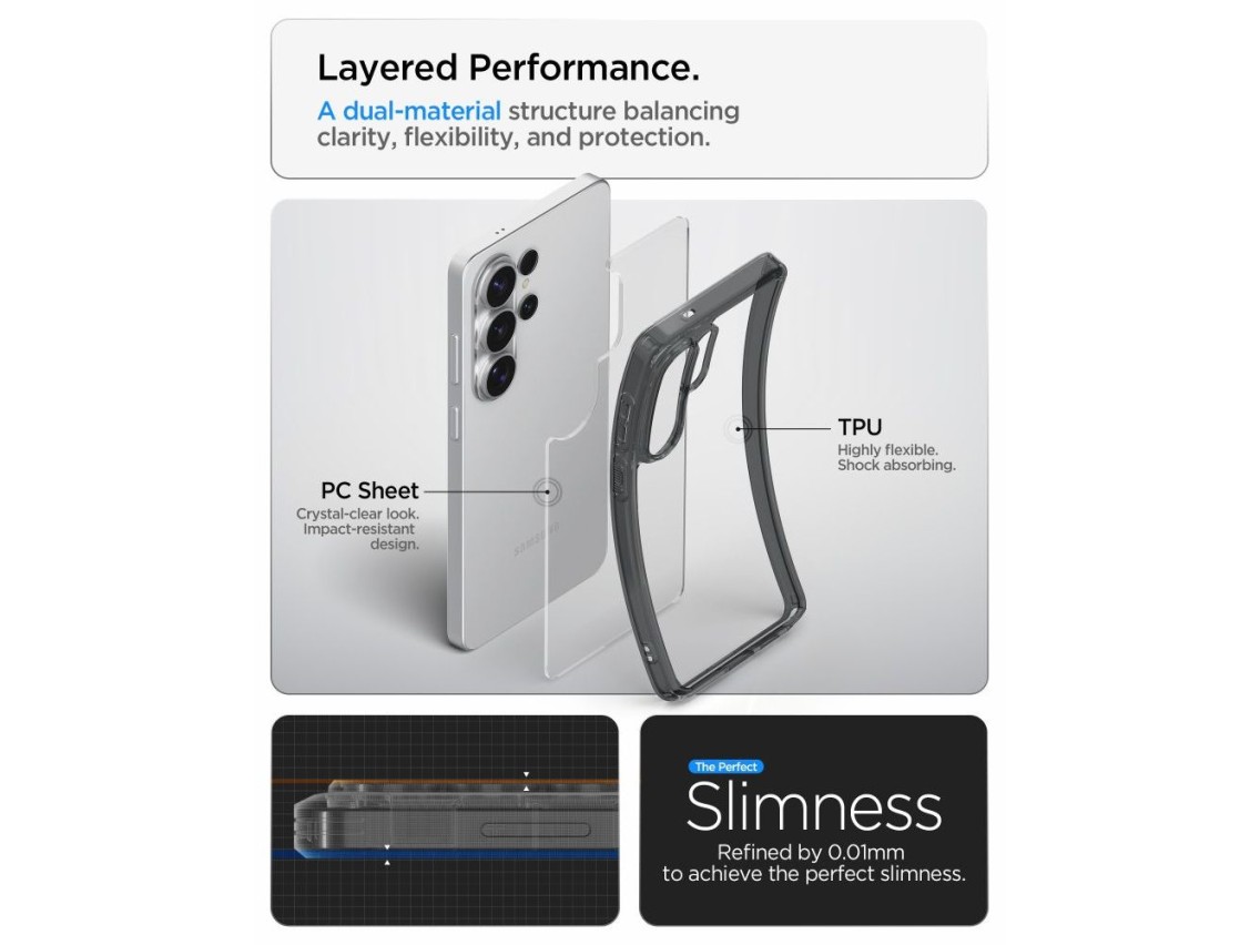 Capa h�brida Spigen Ultra para Samsung Galaxy S26 Ultra - Semitransparente