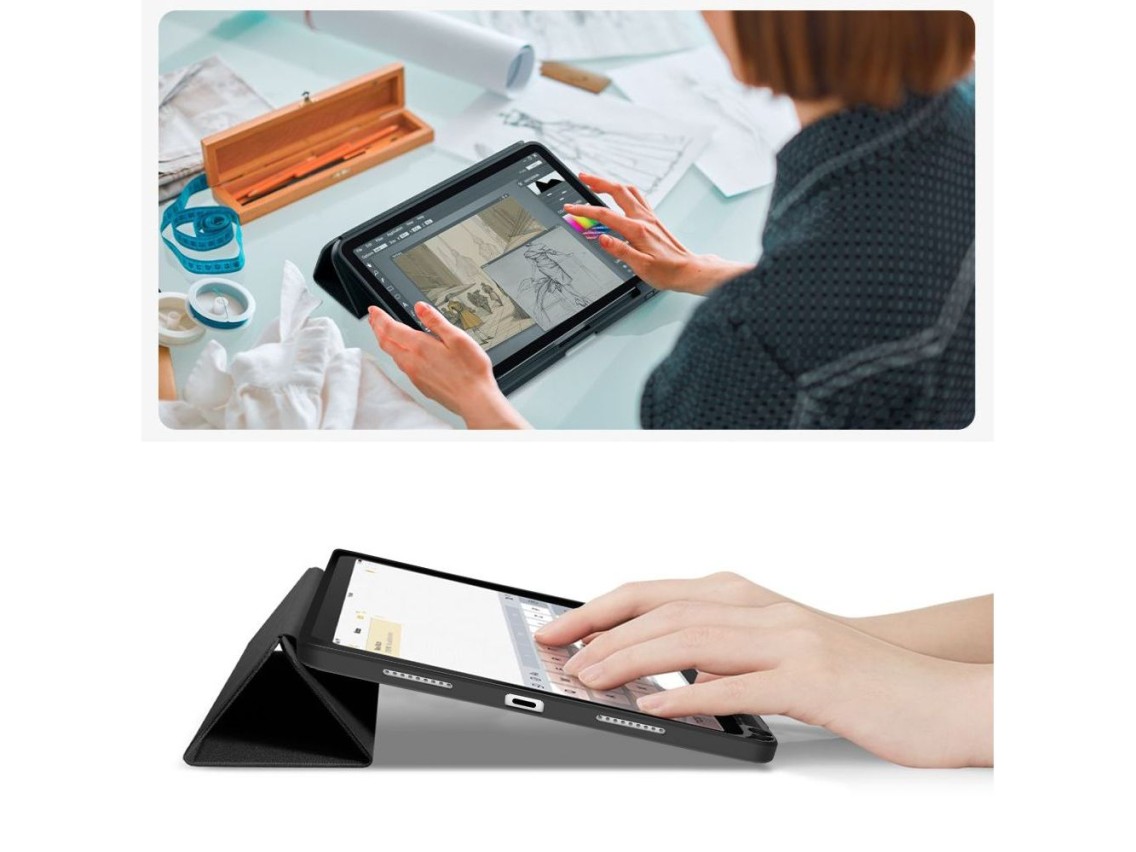 Funda de lona Tech-Protect SC Pen para iPad de 10,9" (10/2022/11/2025) - negra