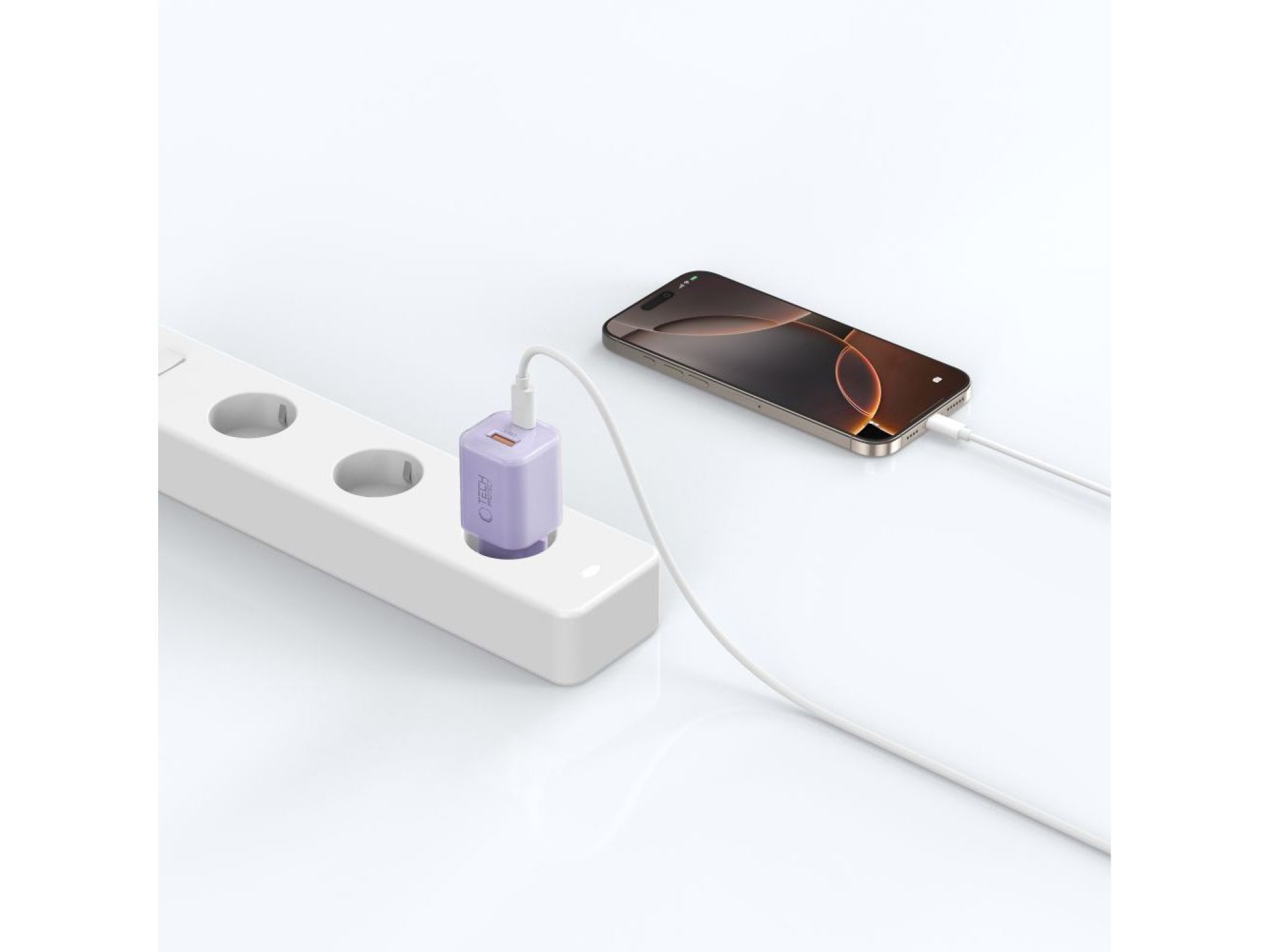Cargador de pared Tech-Protect NCM33 PD 33 W QC3.0 USB-C/USB-C - Morado