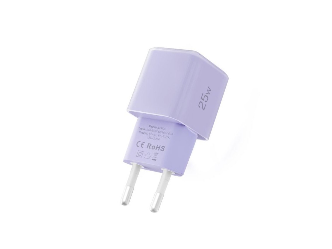 Cargador de pared Tech-Protect NCM25 USB-C PD de 25 W - Morado