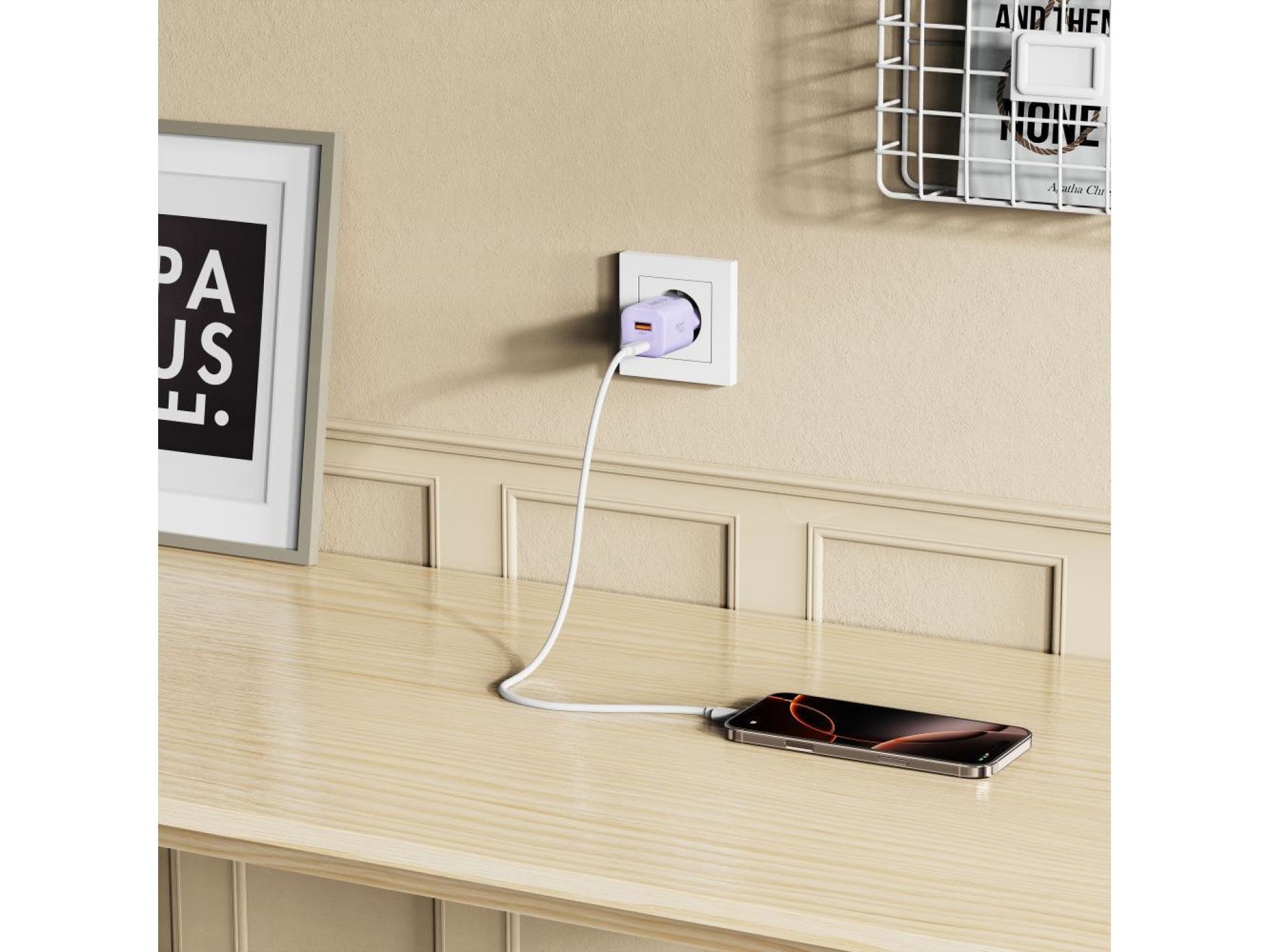 Cargador de pared Tech-Protect NCM33 PD 33 W QC3.0 USB-C/USB-C - Morado