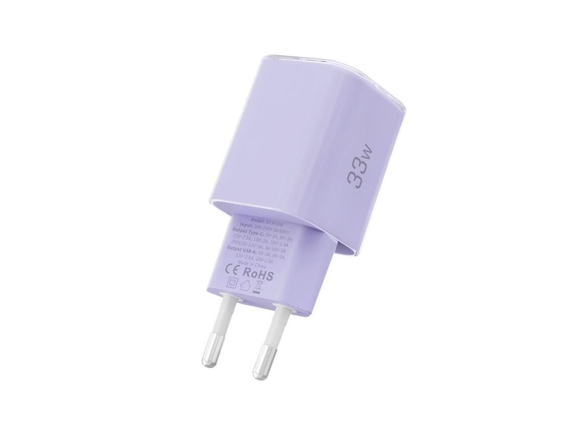 Cargador de pared Tech-Protect NCM33 PD 33 W QC3.0 USB-C/USB-C - Morado