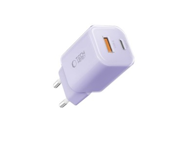 Tech-Protect NCM33 PD 33W QC3.0 USB-C / USB-C Wall Charger - Purple Tech-Protect NCM33 PD 33W QC3.0 USB-C / USB-C Wall Charger - Purple