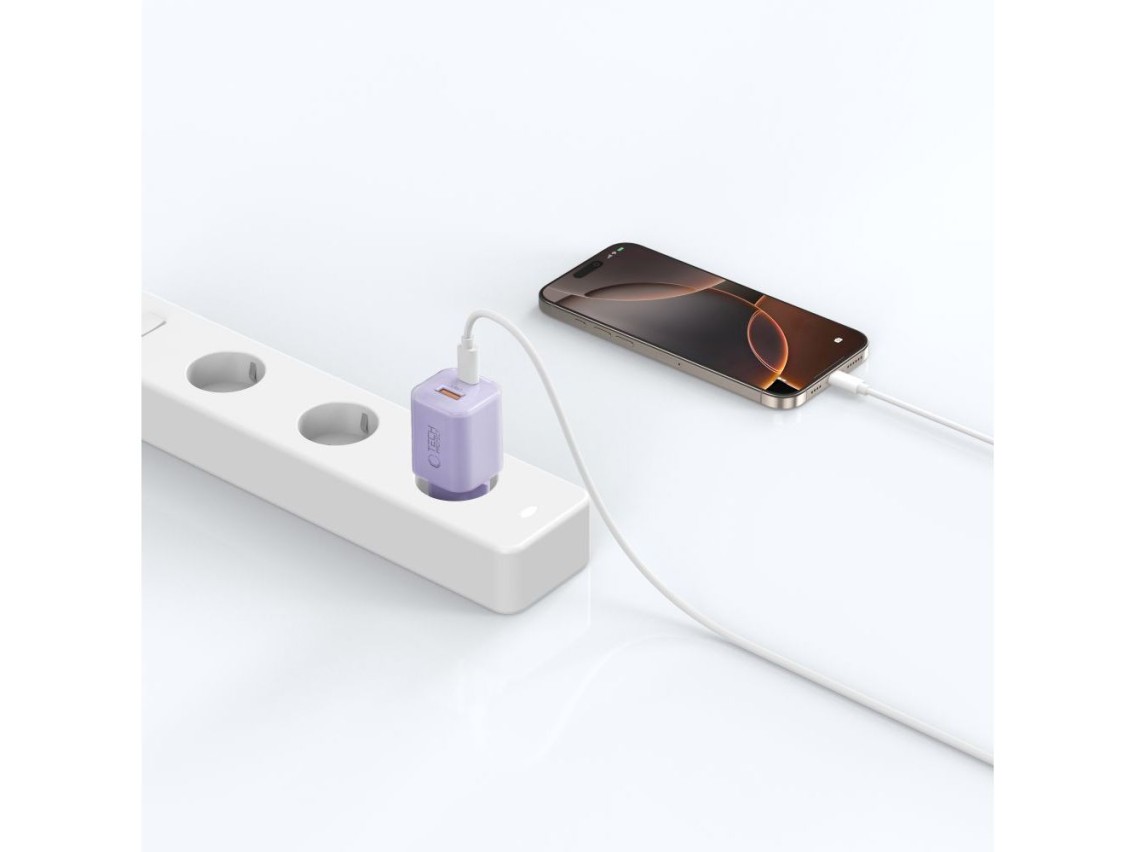 Cargador de pared Tech-Protect NCM33 PD 33 W QC3.0 USB-C/USB-C - Morado