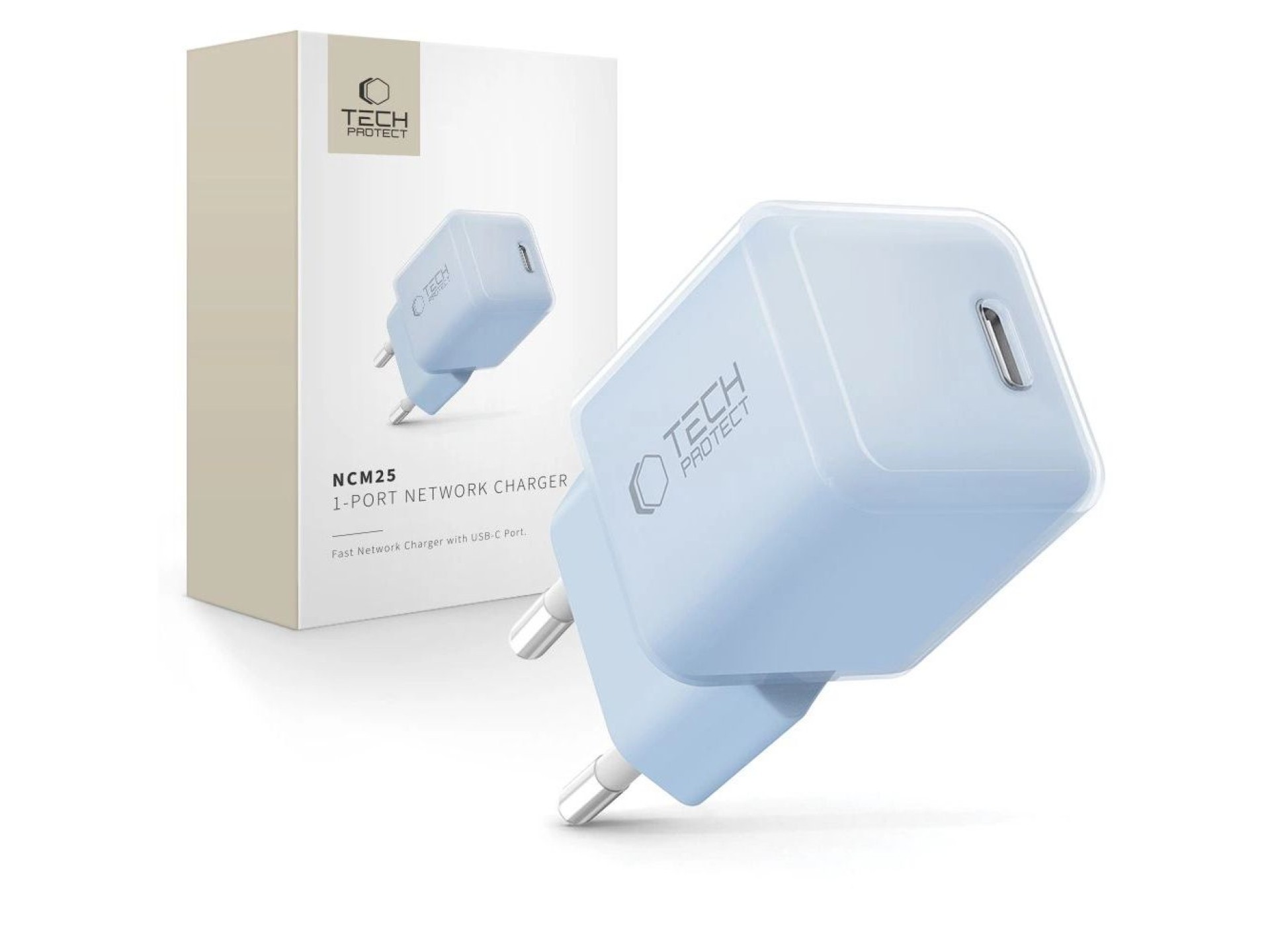 Carregador de parede Tech-Protect NCM25 USB-C PD 25W - Azul