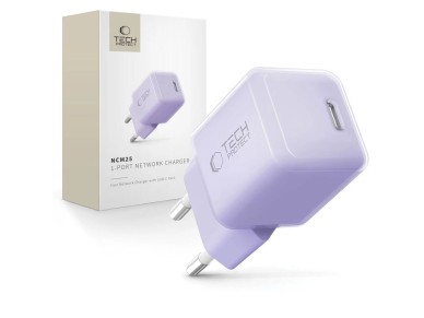 Carregador de parede Tech-Protect NCM25 USB-C PD 25W - Roxo