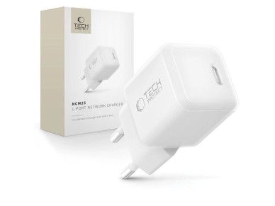 Cargador de pared Tech-Protect NCM25 USB-C PD de 25 W - Blanco Cargador de pared Tech-Protect NCM25 USB-C PD de 25 W - Blanco