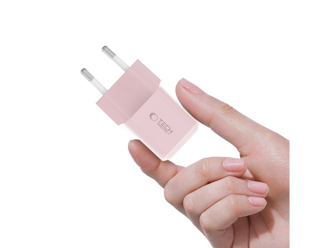 Cargador de pared Tech-Protect NCM25 USB-C PD de 25 W - Rosa