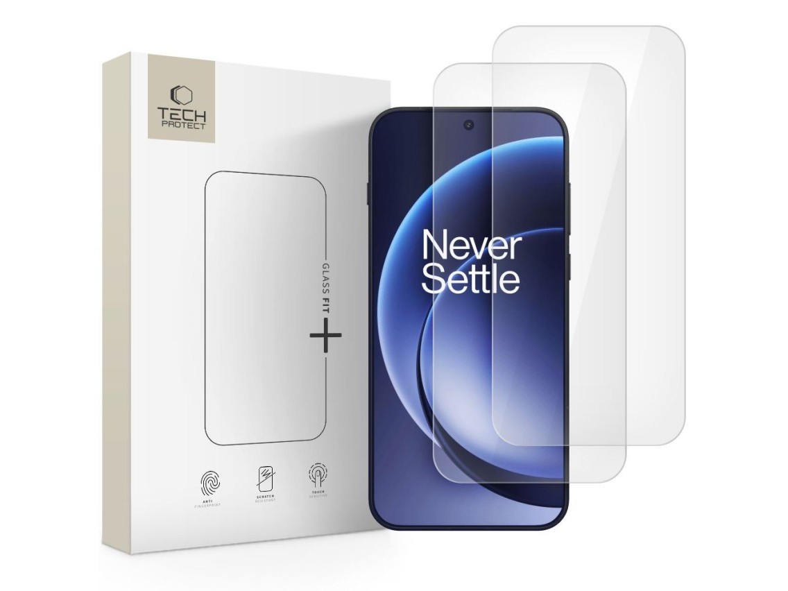 Tech-Protect Glass Fit+ - Pacote com 2 películas de vidro temperado para OnePlus 15