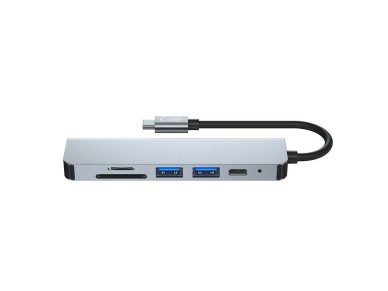 HUB Tech-Protect V4 6in1 USB-C - USB-A 3.0 / USB-A 2.0 / USB-C / HDMI / micro SD / TF / SD card read