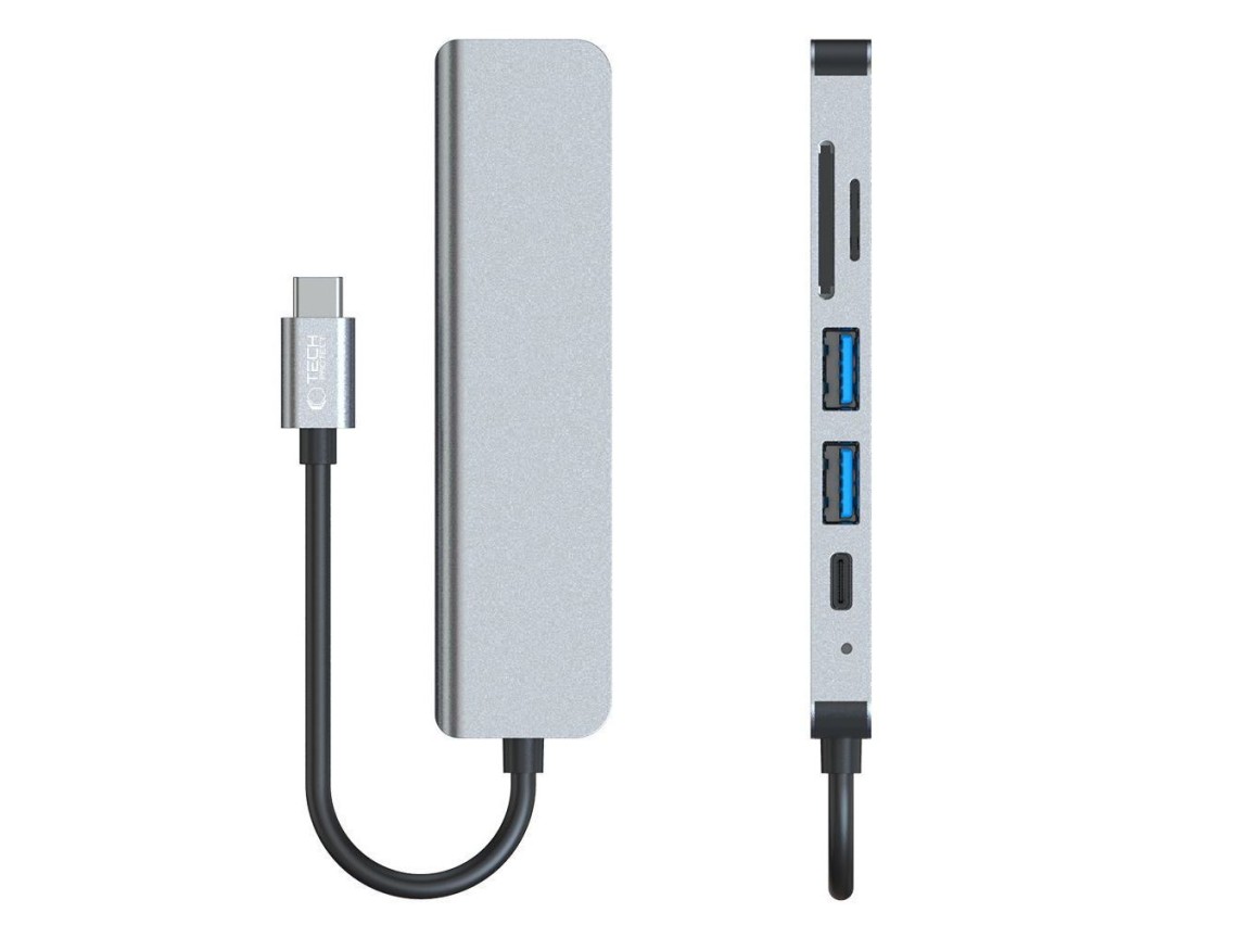 HUB Tech-Protect V4 6in1 USB-C - USB-A 3.0 / USB-A 2.0 / USB-C / HDMI / micro SD / TF / SD card read