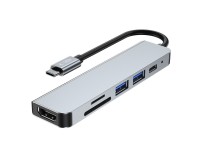 HUB Tech-Protect V4 6in1 USB-C - USB-A 3.0 / USB-A 2.0 / USB-C / HDMI / micro SD / TF / SD card read HUB Tech-Protect V4 6in1 USB-C - USB-A 3.0 / USB-A 2.0 / USB-C / HDMI / micro SD / TF / SD card read