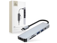 HUB Tech-Protect V4 6in1 USB-C - USB-A 3.0 / USB-A 2.0 / USB-C / HDMI / micro SD / TF / SD card read